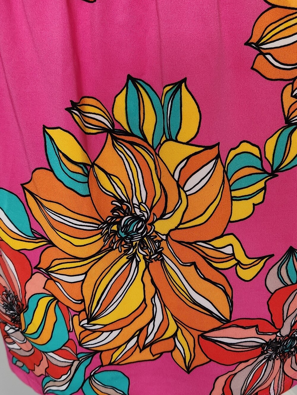 Trina Turk Fuschia, Teal and Orange Floral Halter Mini Dress S - Picture 5 of 10